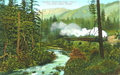 Southern Pacific Passenger Train In Cow Creek Canon, Oregon.